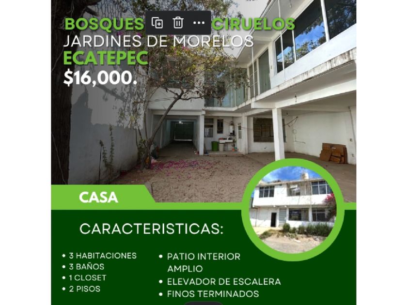 renta Casa en Jardines de Morelos Sección Bosques, Ecatepec de Morelos  (6299768)