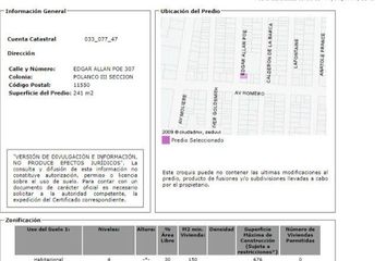 Lote de Terreno en  Polanco Iv Sección, Miguel Hidalgo, Cdmx