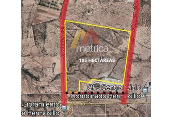 Terreno industrial de 185 HAS con vias del tren en Hermosillo