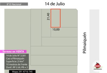 Terrenos en  Calle 14 De Julio 3579, Bahía Blanca, B8001, Provincia De Buenos Aires, Arg