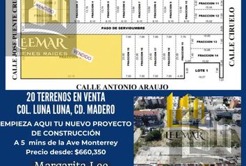 Lote de Terreno en  Jesús Luna Luna, Ciudad Madero