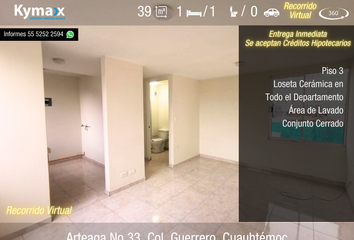 Departamento en  Calle Arteaga 19-33bis, Guerrero, Ciudad De México, Cuauhtémoc, Ciudad De México, 06300, Mex