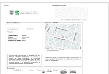 Lote de Terreno en  San Rafael, Cuauhtémoc, Cdmx