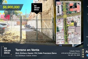 Lote de Terreno en  Calle Río Piaxtla 33-98, Guadalupe, Culiacán Rosales, Culiacán, Sinaloa, 80220, Mex