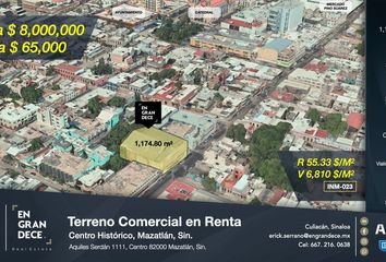 Lote de Terreno en  Avenida Aquiles Serdán 1104, Centro, Mazatlán, Sinaloa, 82000, Mex