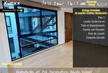 Departamento en  Calle Bretaña 47, Zacahuitzco, Benito Juárez, Ciudad De México, 03550, Mex