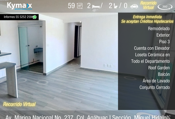 Departamento en  Avenida Marina Nacional 370, Anáhuac I Sección, Miguel Hidalgo, Ciudad De México, 11320, Mex