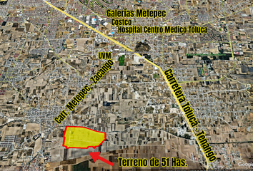 Lote de Terreno en  Carretera Metepec-zacango, San Bartolomé Tlaltelulco, Metepec, México, 52160, Mex