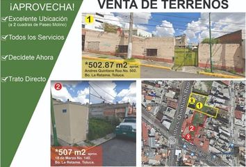 Lote de Terreno en  Calle 18 De Marzo 134-140, De La Retama, Toluca De Lerdo, Toluca, México, 50040, Mex