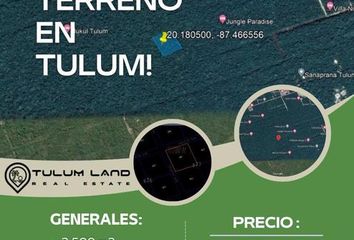 Lote de Terreno en  La Veleta, Tulum