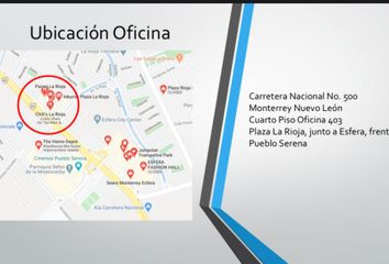 Oficina en  Acueducto Villa De Santiago, Carretera Nacional, La Estanzuela, Monterrey, Nuevo León, 64988, Mex