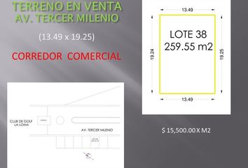 Lote de Terreno en  Avenida 3er Milenio, Fraccionamiento El Pedregal, San Luis Potosí, 78216, Mex