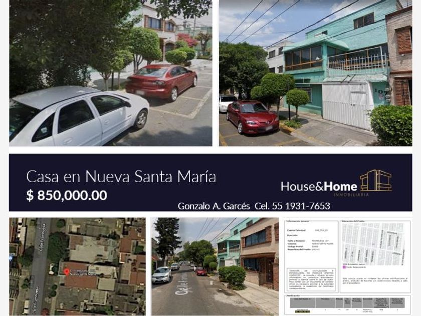 venta Casa en Nueva Santa Maria, Azcapotzalco (MX21-LT3831)