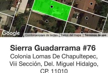 Lote de Terreno en  Sierra De Guadarrama 68, Lomas De Chapultepec I Sección, Miguel Hidalgo, Ciudad De México, 11000, Mex