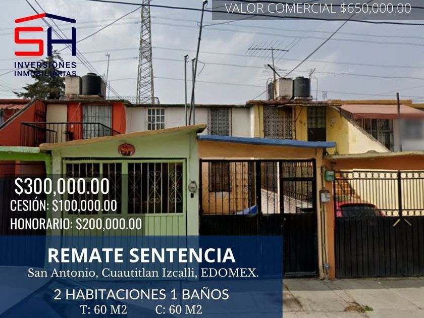 venta Casa en San Antonio, Cuautitlán Izcalli, Cuautitlán Izcalli  (EB-KO1109s)