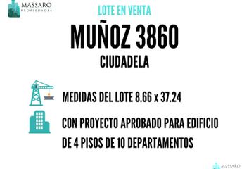 Terrenos en  Muñoz 3802-3900, Ciudadela, 3 De Febrero, B1702, Buenos Aires, Arg