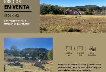 Lote de Terreno en  Omitlán De Juárez, Hidalgo, Mex