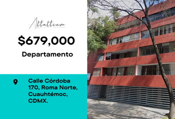 Departamento en  Córdoba 170, Roma Norte, Ciudad De México, Cdmx, México