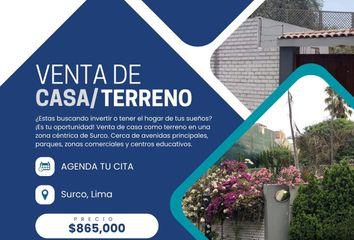 Terreno en  Santiago De Surco, Lima