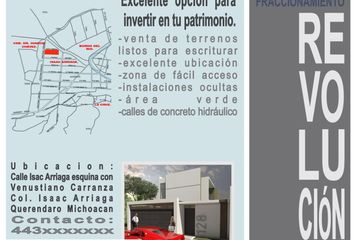 Lote de Terreno en  Calle Isaac Arriaga 56, Queréndaro Centro, Queréndaro, Michoacán De Ocampo, 58980, Mex