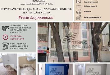 Departamento en  Eje 4 Sur 1311, Narvarte Poniente, Ciudad De México, Cdmx, México