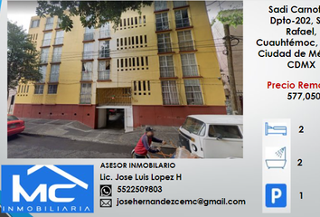 Departamento en  Sadi Carnot 10, San Rafael, Colonia San Rafael, Cuauhtémoc, Ciudad De México, 06470, Mex