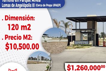 Lote de Terreno en  Parque Alvea, Sinaí, Lomas De Angelópolis, Ii, San Bernardino Tlaxcalancingo, Puebla, México