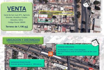 Lote de Terreno en  Avenida Canal De San Juan 71, Agrícola Oriental, Ciudad De México, Cdmx, México