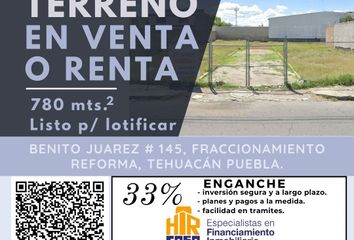 Lote de Terreno en  Reforma, Tehuacán, Puebla, México