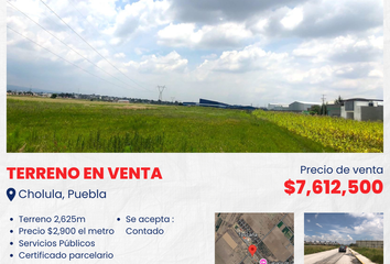 Lote de Terreno en  Cholula, Puebla, México