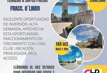 Lote de Terreno en  O'lindo Residencial, Irapuato, Guanajuato, México