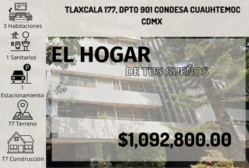 Departamento en  Tlaxcala 177-dpto 901, Condesa, Ciudad De México, Cdmx, México