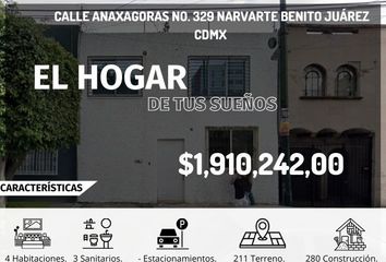 Casa en  Anaxágoras 329, Narvarte, Ciudad De México, Cdmx, México