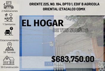 Departamento en  Calle Oriente 225 No. 194-dpto 1 Edif B, Agrícola Oriental, Ciudad De México, Cdmx, México