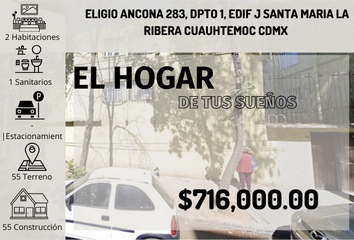 Departamento en  Calle Eligio Ancona 283-dpto 1 Edif J, Santa María La Ribera, Ciudad De México, Cdmx, México