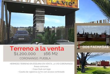 Lote de Terreno en  La Vid Residencial, Prolongación San Lorenzo, Santa María Coronango, Puebla, México