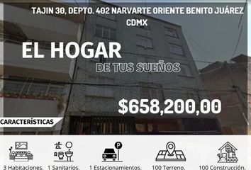 Departamento en  Tajín 30, Piedad Narvarte, Ciudad De México, Cdmx, México