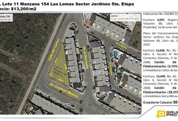 Lote de Terreno en  Las Lomas Sector Gardines, Avenida Cumbres Madeira, Las Lomas Sector Jardines, Mitras Poniente, Nuevo León, México