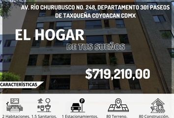 Departamento en  Av. Río Churubusco No. 248, Paseos De Taxqueña, Ciudad De México, Cdmx, México