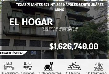 Departamento en  Calle Texas 71, Nápoles, Ciudad De México, Cdmx, México