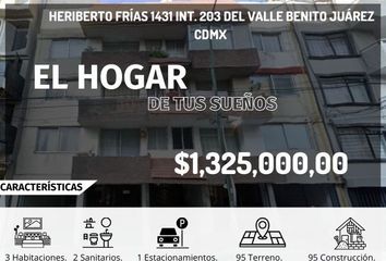 Departamento en  Heriberto Frías 1431, Colonia Del Valle Sur, Ciudad De México, Cdmx, México