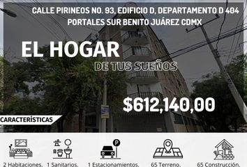 Departamento en  Avenida Pirineos 93, Portales Sur, Ciudad De México, Cdmx, México