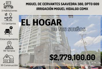 Departamento en  Boulevard Miguel De Cervantes Saavedra 380, Colonia Irrigación, Ciudad De México, Cdmx, México