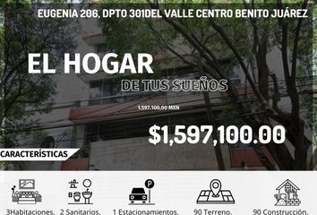 Departamento en  Cerrada Eugenia 206, Del Valle Centro, Ciudad De México, Cdmx, México