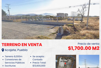 Lote de Terreno en  Acajete, Puebla, México