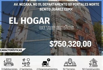 Departamento en  Necaxa 111, Portales Norte, Ciudad De México, Cdmx, México