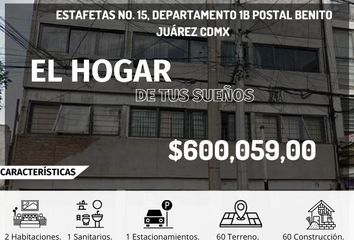 Departamento en  Estafetas No. 15, Postal, Ciudad De México, Cdmx, México