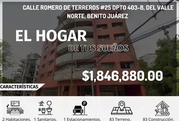 Departamento en  Pedro Romero De Terreros 25, Código 2, Del Valle Nte., Ciudad De México, Cdmx, México