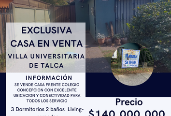 Casa en  The Eden School, Calle Seis Poniente, Talca, Maule, 3470000, Chl