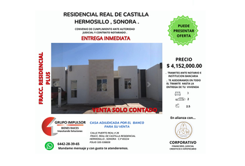 Casa en  Real De Castilla Residencial, Boulevard Juan Navarrete, La Manga, Hermosillo, Sonora, México